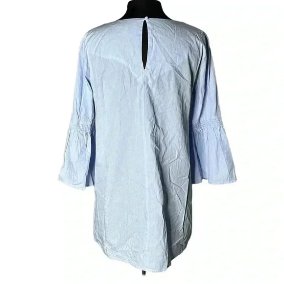 Jealous Tomato Embroidered Floral Striped Bell Sleeve Mini Dress Size L - Picture 3 of 10